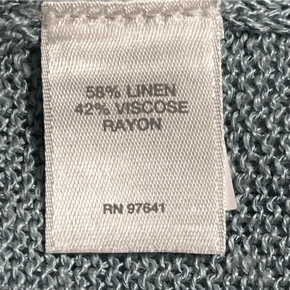 J. Jill | Blue Linen Blend Open Front Longline Duster Cardigan, Medium Petite - Picture 5 of 5